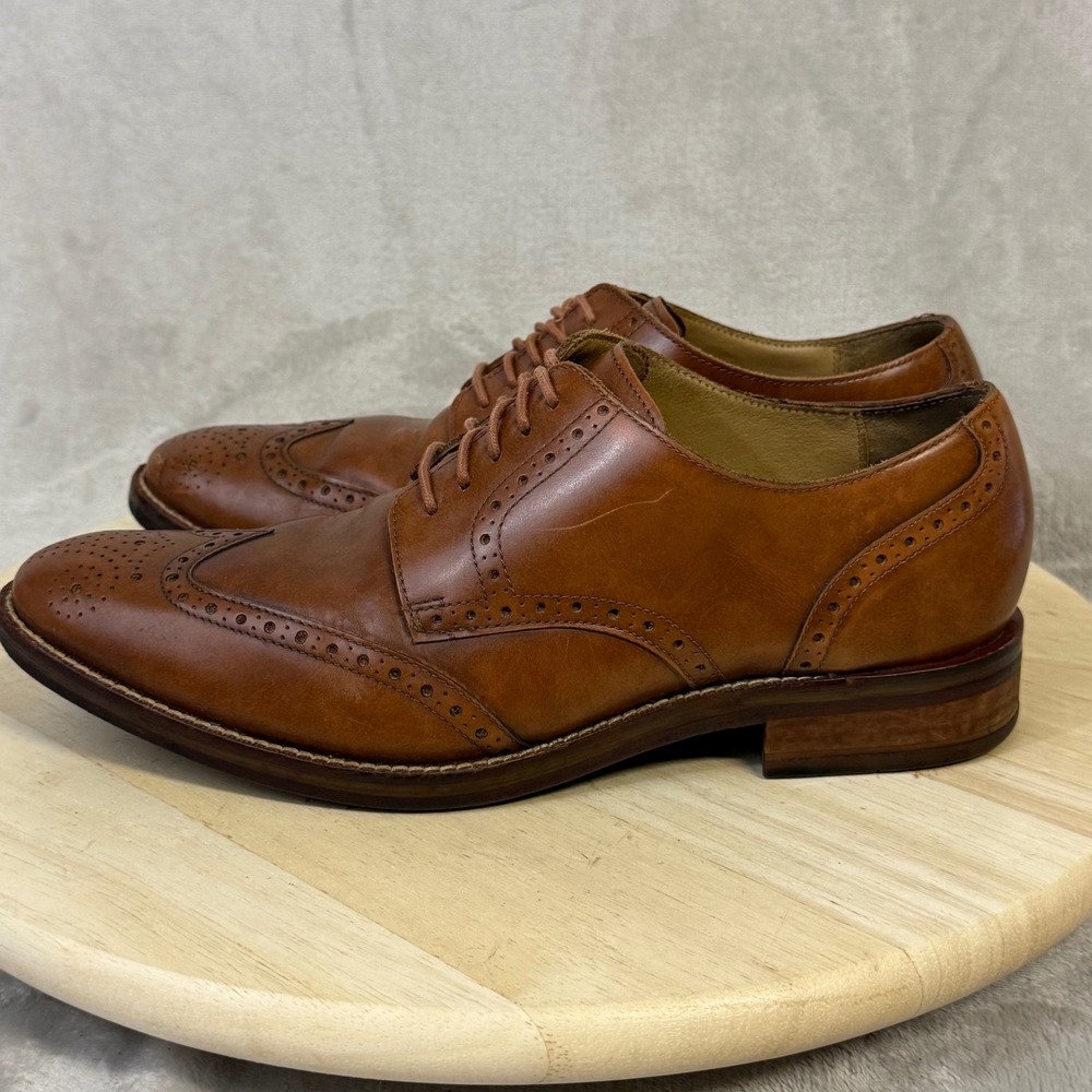 Cole Haan Grand.OS Mens 8 W British Tan Leather Wingtip Oxford C12845 - Picture 3 of 16